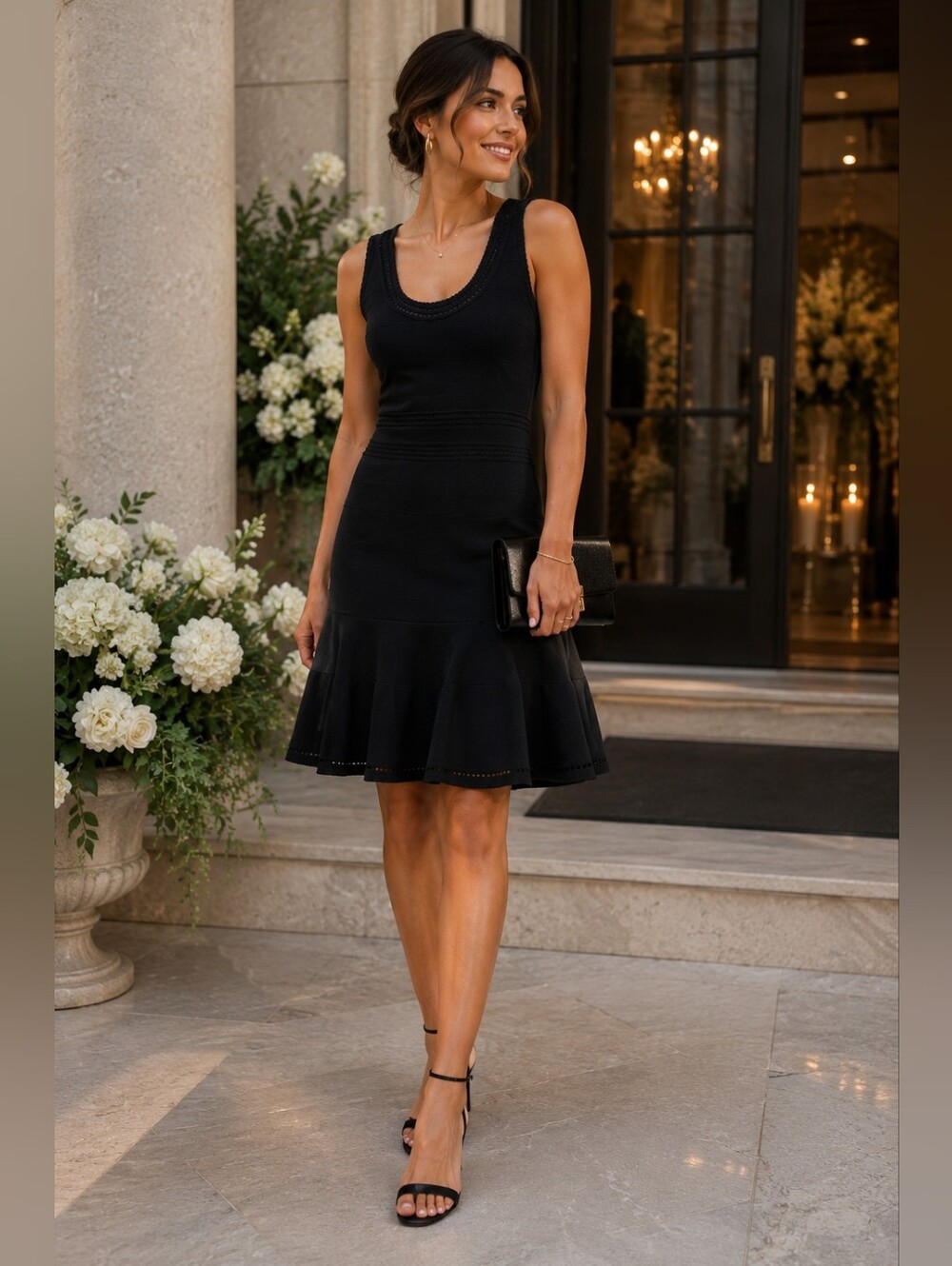 Diane von Furstenberg DVF Black Dress M Autumn Wedding Guest Quiet Luxury